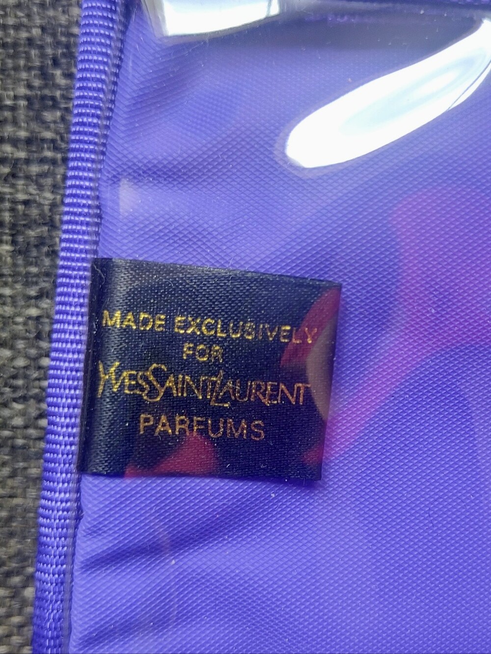 Yves SAINT Laurent Parfume/makeup Bag Purple Excellent Condition